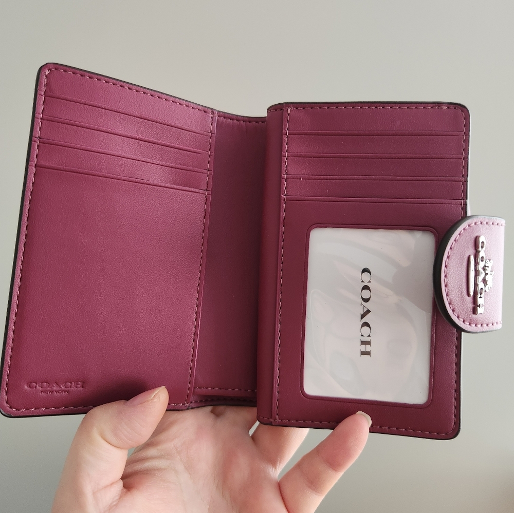 Coach Brown and Pink Floral Wallet - Picture 3 of 7